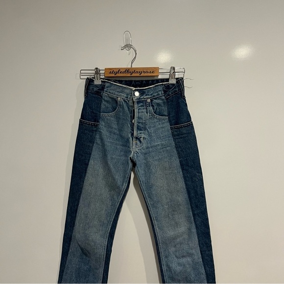 Helmut Lang Women's Reconstructed Straight Jeans - Light Blue Mix - Picture 7 of 14